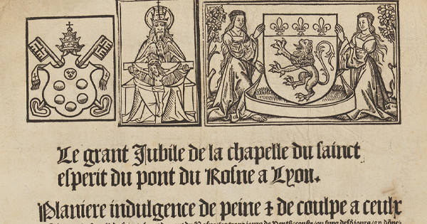 Détail d'une indulgence imprimée du pape Léon X - 10 avril 1518  DD/307