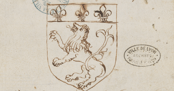 Détail de la première page des Ordonnances et privilèges des foires de Lyon - 1550-1551  HH/286