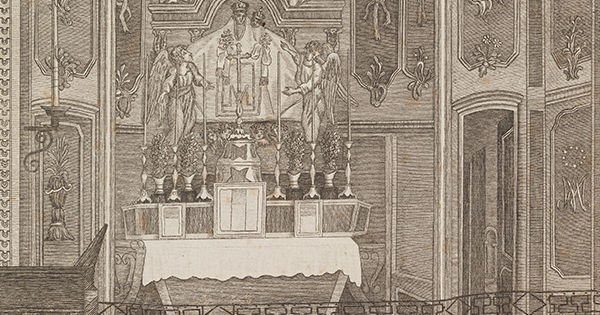 Gravure en taille-douce de la chapelle de Fourvière - 16fi701