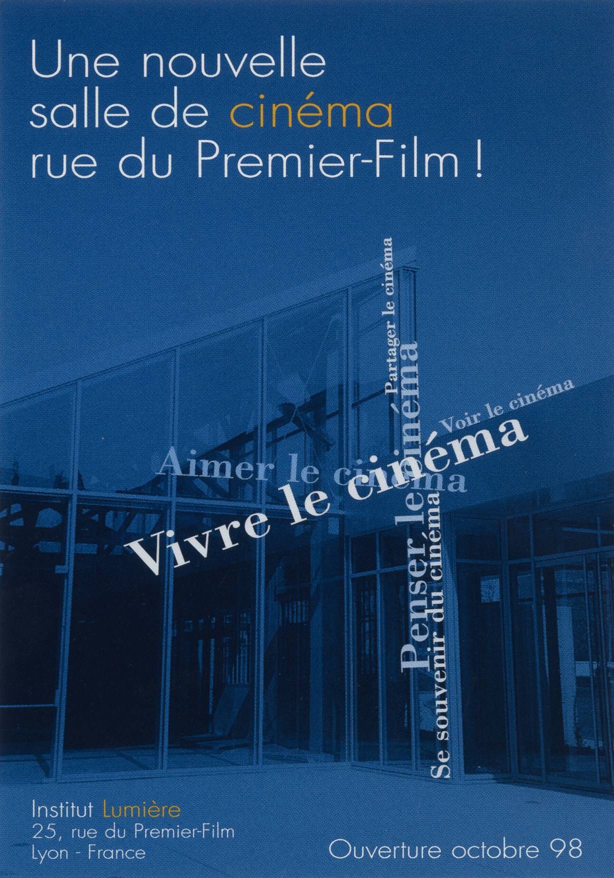 Une nouvelle salle de cinéma rue du Premier-Film ! : carte postale couleur (1998, cote 4FI/11569)
