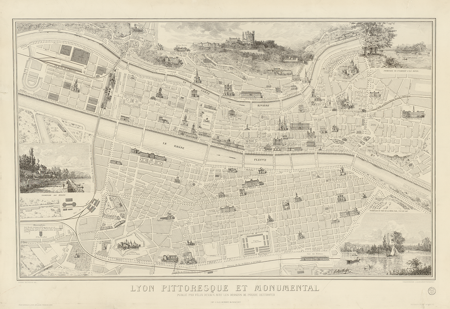 Plan "Lyon pittoresque et monumental" - 2s333