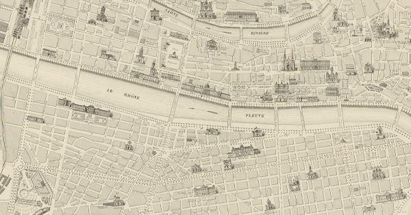 Extrait du plan "Lyon pittoresque et monumental" - 2s333