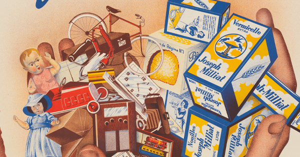 Extrait de l'affiche pour les biscottes et pâtes Joseph Millat - 7fi2454