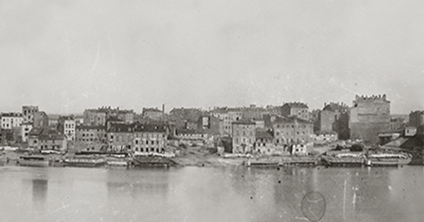 Extrait du panorama de Lyon par Baumers