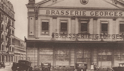 Façade de la Brasserie Georges vers 1910