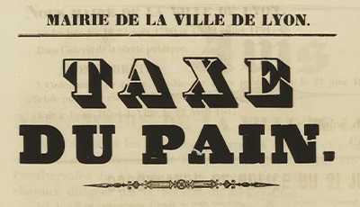 Affiche administrative sur la taxation du pain