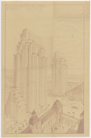 Robert Giroud, projet de prolongement de la rue de la République, 28 mars 1933 - Archives municipales de Lyon, 2S/988