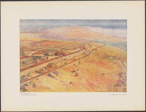 Une cité industrielle de Tony Garnier : la terrasse sur la vallée (1918-1919, cote : 3SAT/2 pl. 5)
