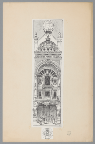 Nouvel hôtel du Progrès, 45 rue de la République, dessin 1895 - Archives municipales de Lyon, 63FI/42