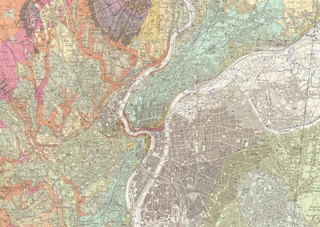 Carte géologique de la France au 1:50 000e, n° 698, feuille 30 : Villefranche-sur-Saône (1978, cote : 2S/583, détail)