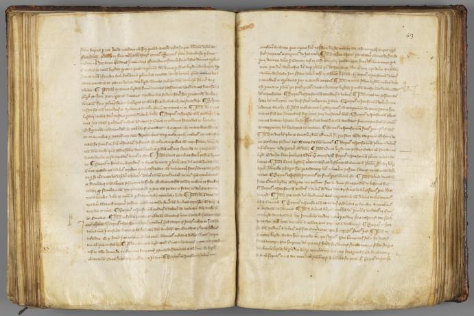 Copie authentique de la charte sapaudine du 20 juin 1320, extr. du cartulaire d'Etienne de Villeneuve (cote AA 1, folio 52v-53r)