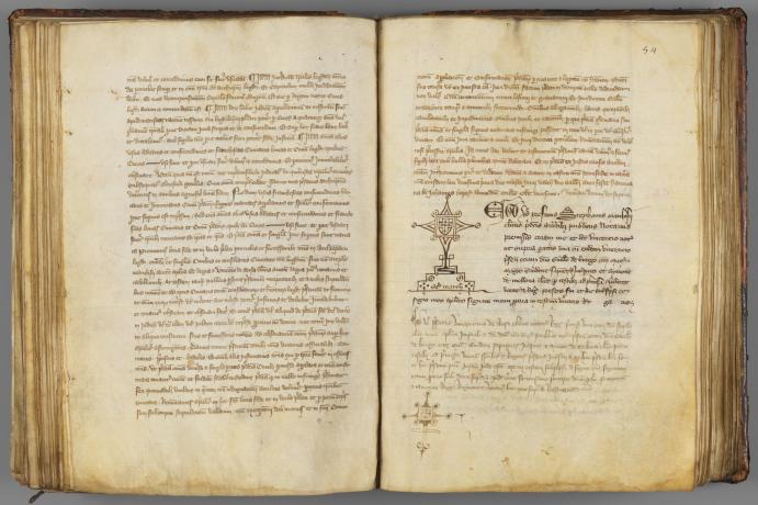 Copie authentique de la charte sapaudine  du 21/06/1320, extr. du cartulaire d'Etienne de Villeneuve (1336, cote : AA/1, folio 53v-54r)