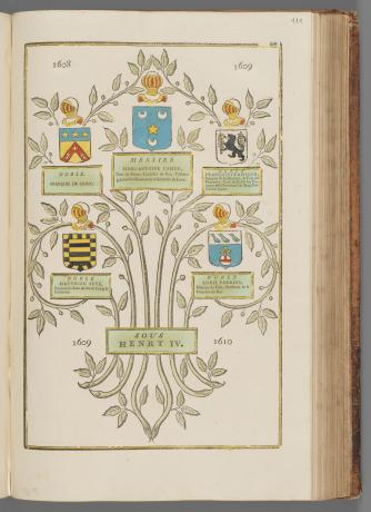 Les fleurs armoriales consulaires de la ville de Lyon [...] depuis l'année 1499 par Pierre-François Chaussonnet, pl. 1 (XVIIIe siècle, cote : SM/24/RES)