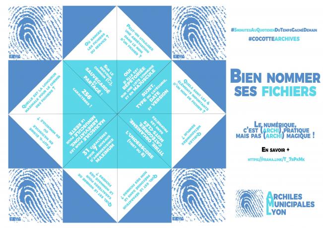 Former à l'archivage : conseils pour bien nommer ses fichiers sous forme d'une cocotte en papier conçue par le service collecte
