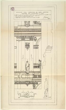 Théâtre des Célestins, concours pour l'exécution de 2 statues par Gaspard André (s.d., cote : 480WP/4)