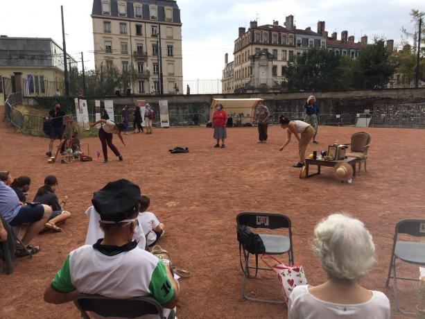 Spectacle des Canuts Kollecteurs, avec la Compagnie La Grenade, amphithéâtre des trois Gaules, JEP 2020, photos Laurent Strippoli