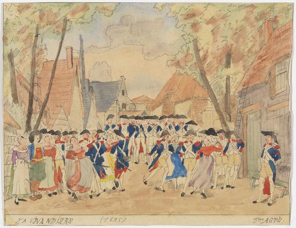 Acte III, encre et aquarelle sur calque par Jules Le Goff - 1895 - 48fi149