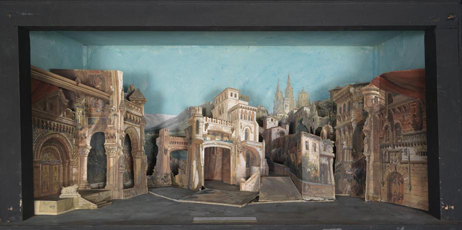 Maquette de décor en volume, gouache sur carton par Jules Le Goff - 1895 - 48fi25