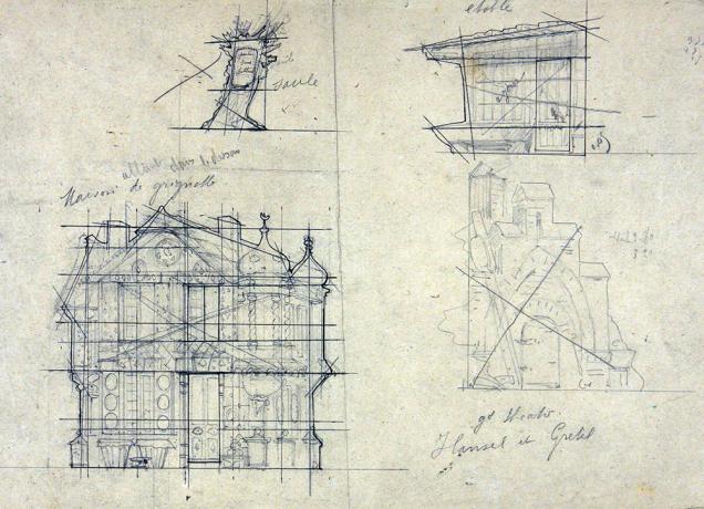 Dessin préparatoire, mine de plomb par Jules Le Goff - 1900 - 48fi62