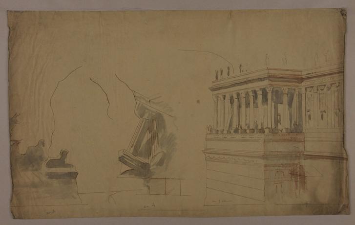 Décor pour l'Opéra de Paris, dessin préparatoire, encre sur calque - 1859 - 48fi65