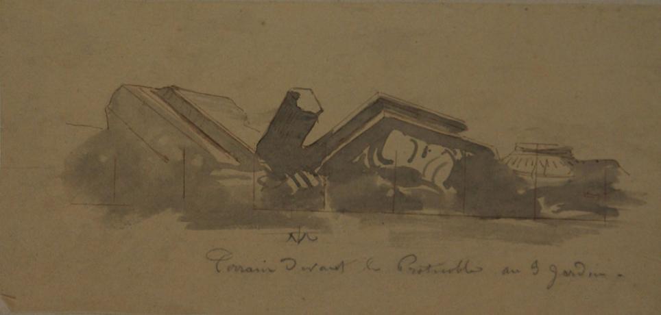 Décor pour l'Opéra de Paris, dessin préparatoire, encre sur calque - 1859 - 48fi65
