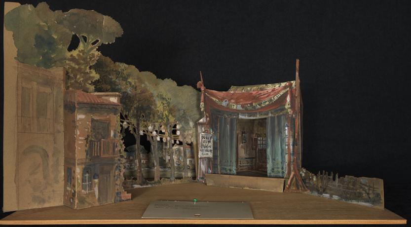 Maquette de décor en volume de Jean-Baptiste Génivet, gouache sur carton - 48fi99