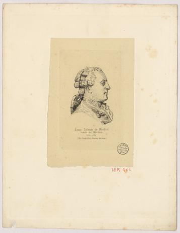 Portrait de Louis Tolozan de Montfort, prévôt des marchands entre 1784 et 1790 : fac-similé d'une gravure en taille-douce NB (sans date, cote : 16FI/401)