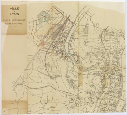 Secteur de Vaise : plan d'aménagement dressé par J. H. Lambert, urbaniste (sans date, cote : 1S/279)