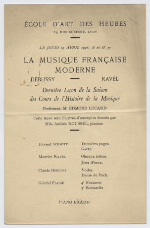 Programme de l'école d'art des Heures, 1926 - 31ii78