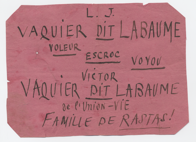 Placard de l'affaire Labaume - 31ii64