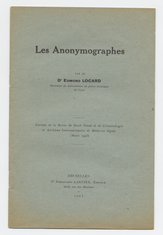 Publication de Locard sur les analyses graphométriques - 31ii67