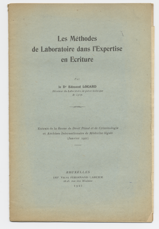 Publication de Locard sur les analyses graphométriques - 31ii67