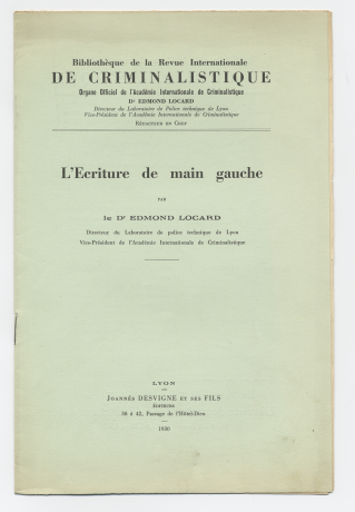 Publication de Locard sur les analyses graphométriques - 31ii67