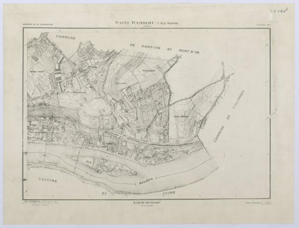 Saint-Rambert-l'Ile-Barbe : plan gravé de la partie nord par le ministère de la Construction (1962, cote : 3S/785/2)
