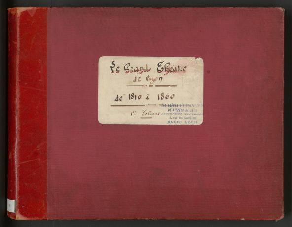 Le Grand-Théâtre de Lyon, album des Frères des quatrièmes de l'Opéra : couverture du 1er album (1930-1938, cote : 91II/14, vue1)