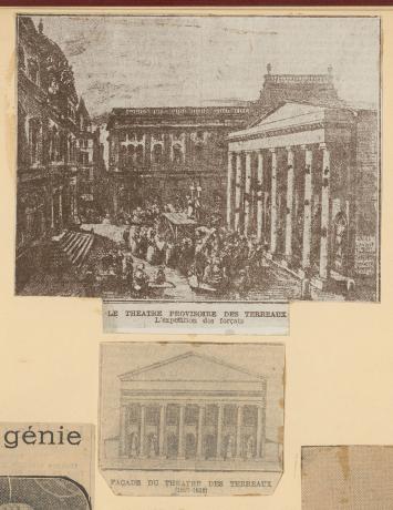 Théâtre provisoire place des Terreaux : extr. 1er album des Frères des quatrièmes de l'Opéra (1930-1938, cote : 91II/14, vue 20)