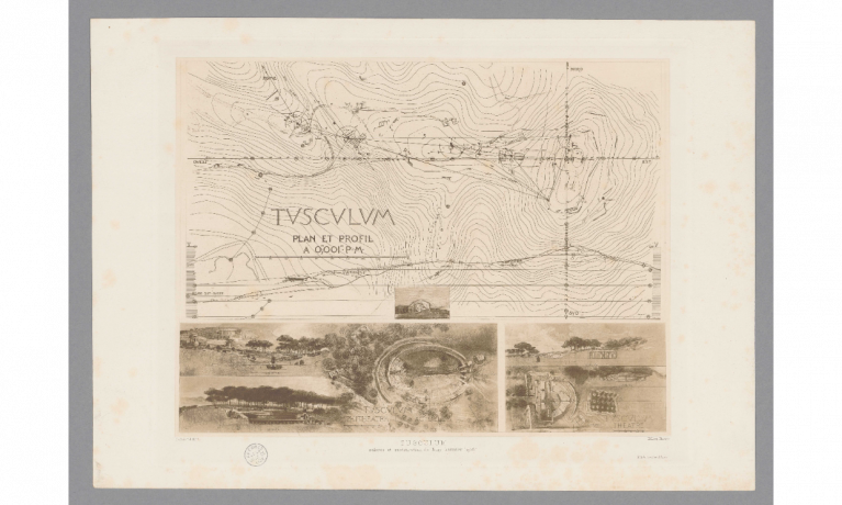 Tusculum de Tony Garnier, plan et profil : héliogravure NB (1911, cote : 63FI/2, pl. 10)