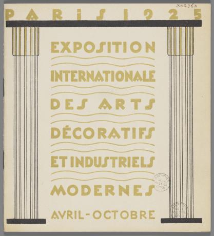 Paris 1925. Exposition internationale des arts décoratifs et industriels modernes : page de couverture (1925, cote : 1C/305764)