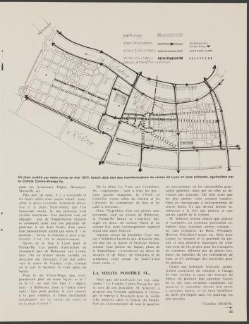 Pour ou contre les rues piétonnes à Lyon : extrait de Métropole n°49 (1974, cote : 1958W/85)