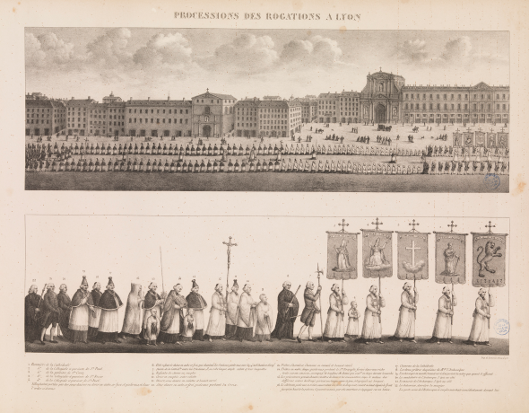 Procession blanche, tiré du recueil des cérémonies de l’Eglise de Lyon par l’abbé J.B. Marduel (1765-1848) - 1C450110