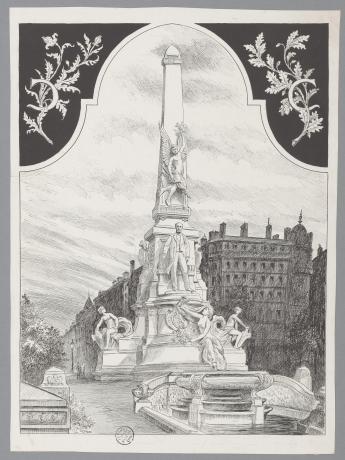 Le monument Carnot, place de la République : typogravure NB par Girrane (4/11/1899, cote : 63FI/103)