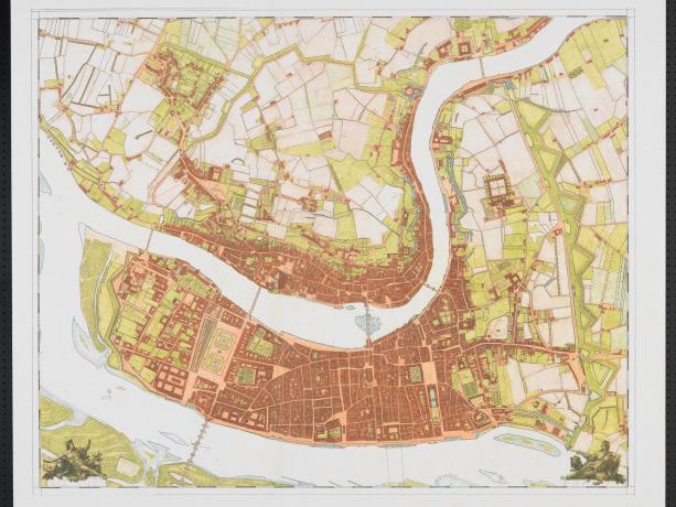 Plan de Lyon en 1750 - Reconstitution par F.R Cottin - 70ii/6