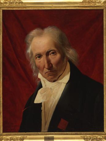 Portrait de Jacquard : huile sur toile de Jean-Claude Bonnefond (coll. Académie SBLA de Lyon)