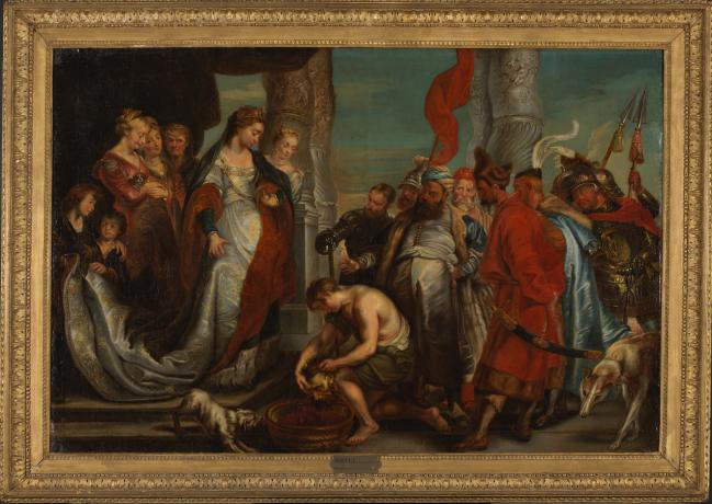 Thomyris, reine des Massagètes : huile sur toile de Coypel d'après Rubens (coll. Académie SBLA de Lyon)