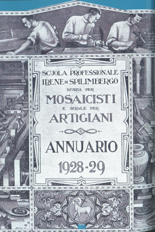 page intérieur du catalogue de l'exposition "La Scuola Mosaicisti del Friuli à Lyon"