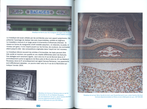 page intérieur du catalogue de l'exposition "La Scuola Mosaicisti del Friuli à Lyon"