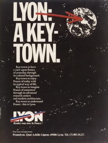 Marque Lyon, élaboration d'un logotype et d'un slogan : affiche couleur Ferton Billere (v. 1982-1988, cote 1839W/179, repro. commerciale interdite)
