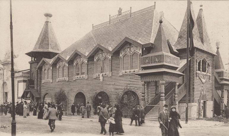 Exposition universelle de Lyon de 1914, pavillon de la Russie : photo. couleur (1914, cote 4FI/4476)