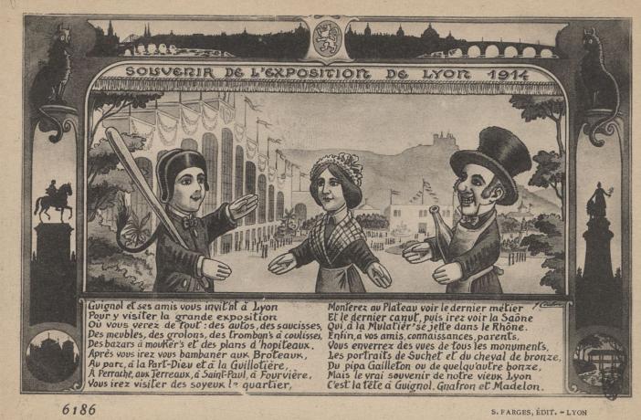 Exposition universelle de Lyon de 1914, souvenir de l'exposition : dessin NB (1914, cote 4FI/4526)