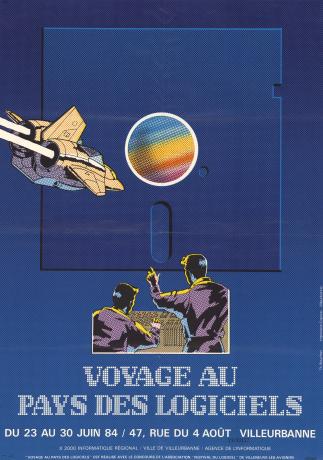 « Voyage au pays des logiciels » : affiche de l'exposition Th. Bouchex (1984, cote 2FI/152)